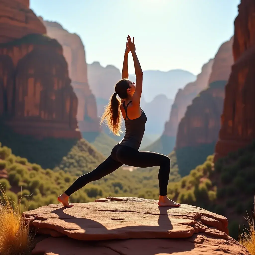 Ландшафт с уникальными геологическими образованиями и зелеными растениями.