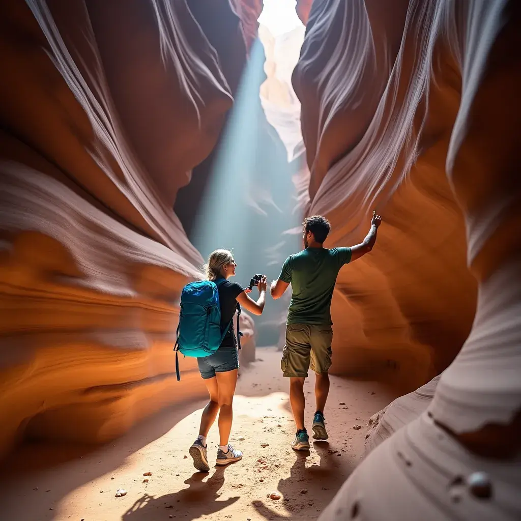 Вид на величественные каньоны парка Зион с яркими красными скалами.